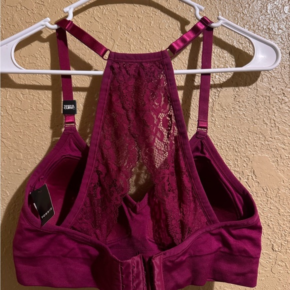 Torrid Burgundy Lace Halter Bralette - Picture 3 of 4